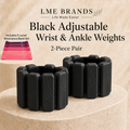 Black Adjustable Wrist & Ankle Weights 2-Piece Pair + 5-Level Resistance Band Set, Bonus Cooling Towel (Copy)