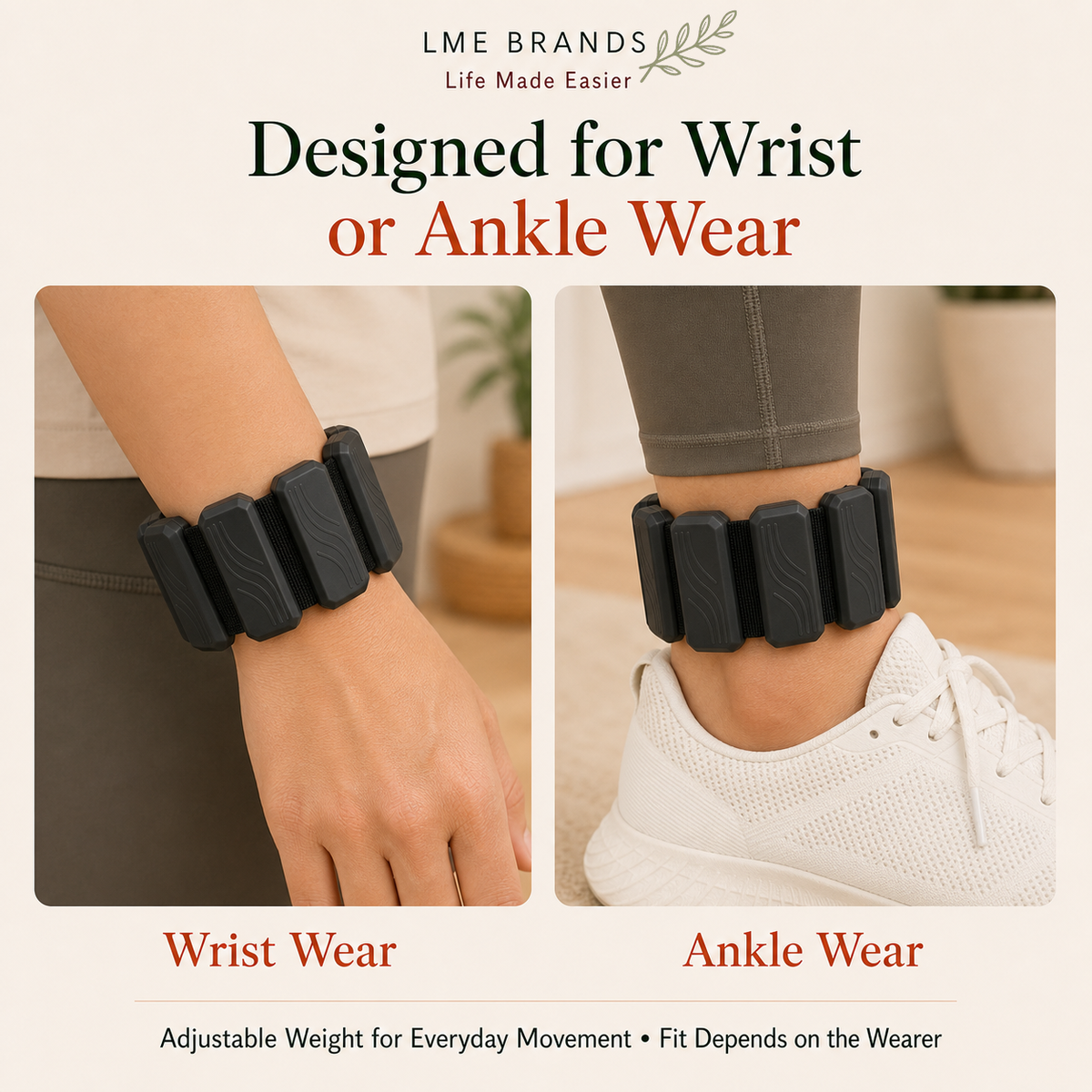 Black Adjustable Wrist & Ankle Weights 2-Piece Pair + 5-Level Resistance Band Set, Bonus Cooling Towel (Copy)