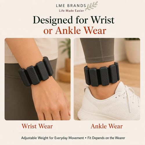 Black Adjustable Wrist & Ankle Weights 2-Piece Pair + 5-Level Resistance Band Set, Bonus Cooling Towel (Copy)