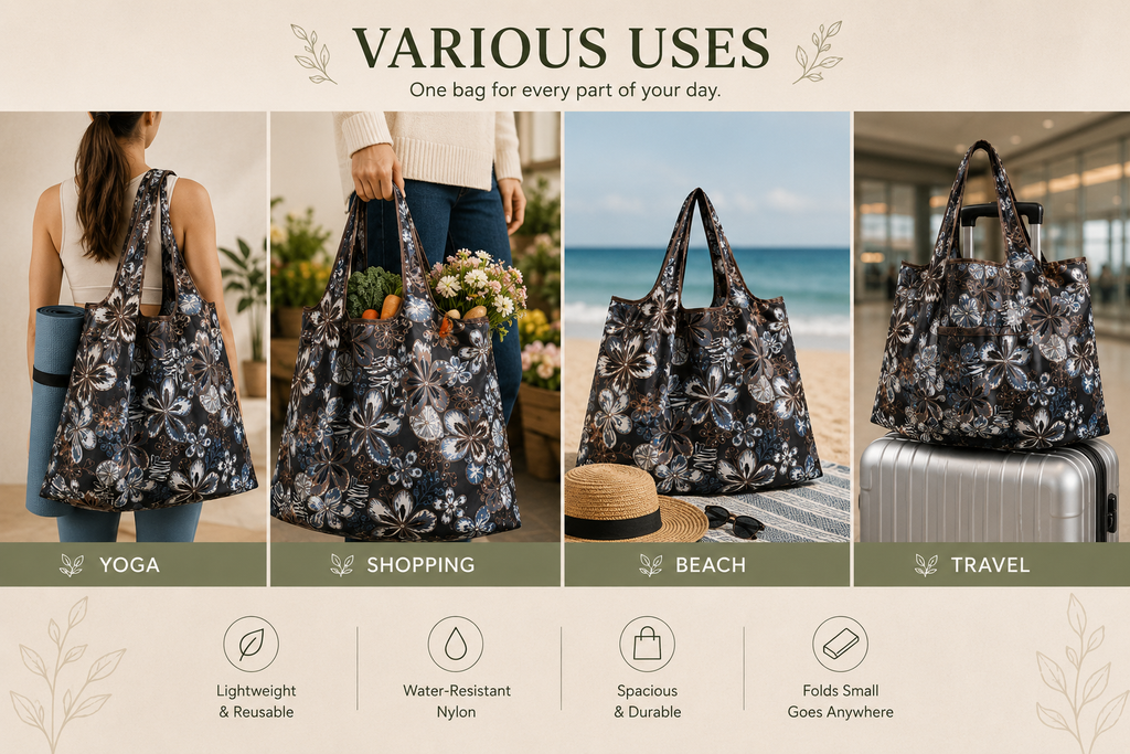 Reusable Foldable Shopper Water-Resistant Tote