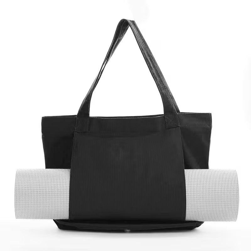 Canvas Yoga Mat Tote Bag + Zippered Organizer Bundle — Studio to Street Carry-All & Active Lifestyle Bag