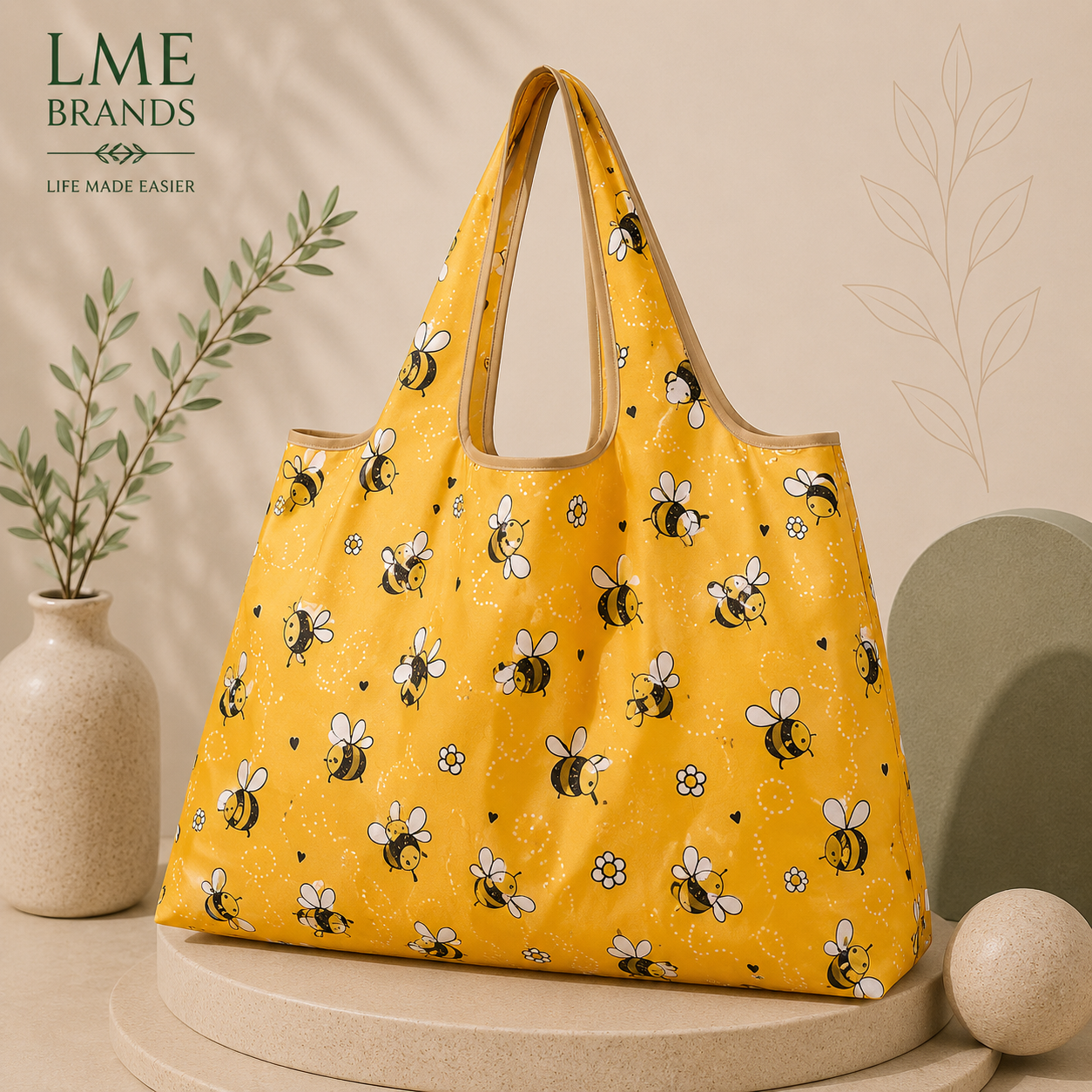 Reusable Foldable Shopper Water-Resistant Tote