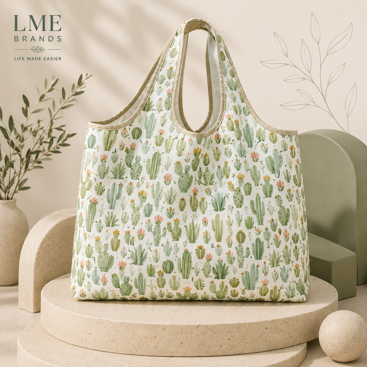Reusable Foldable Shopper Water-Resistant Tote