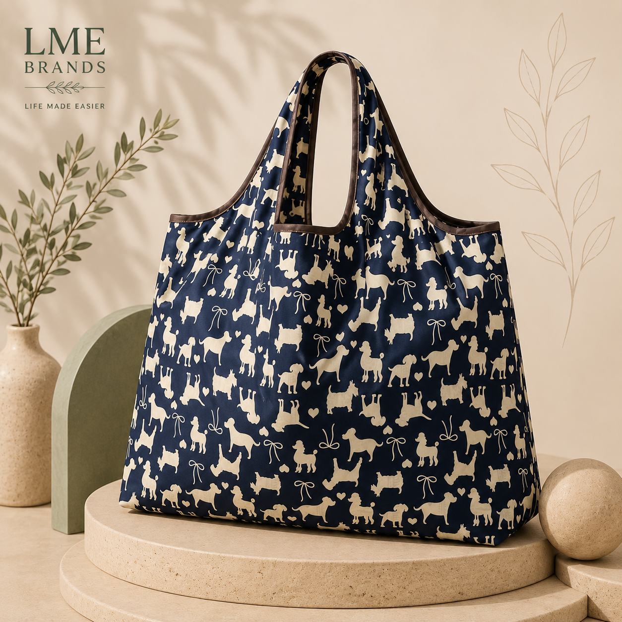 Reusable Foldable Shopper Water-Resistant Tote