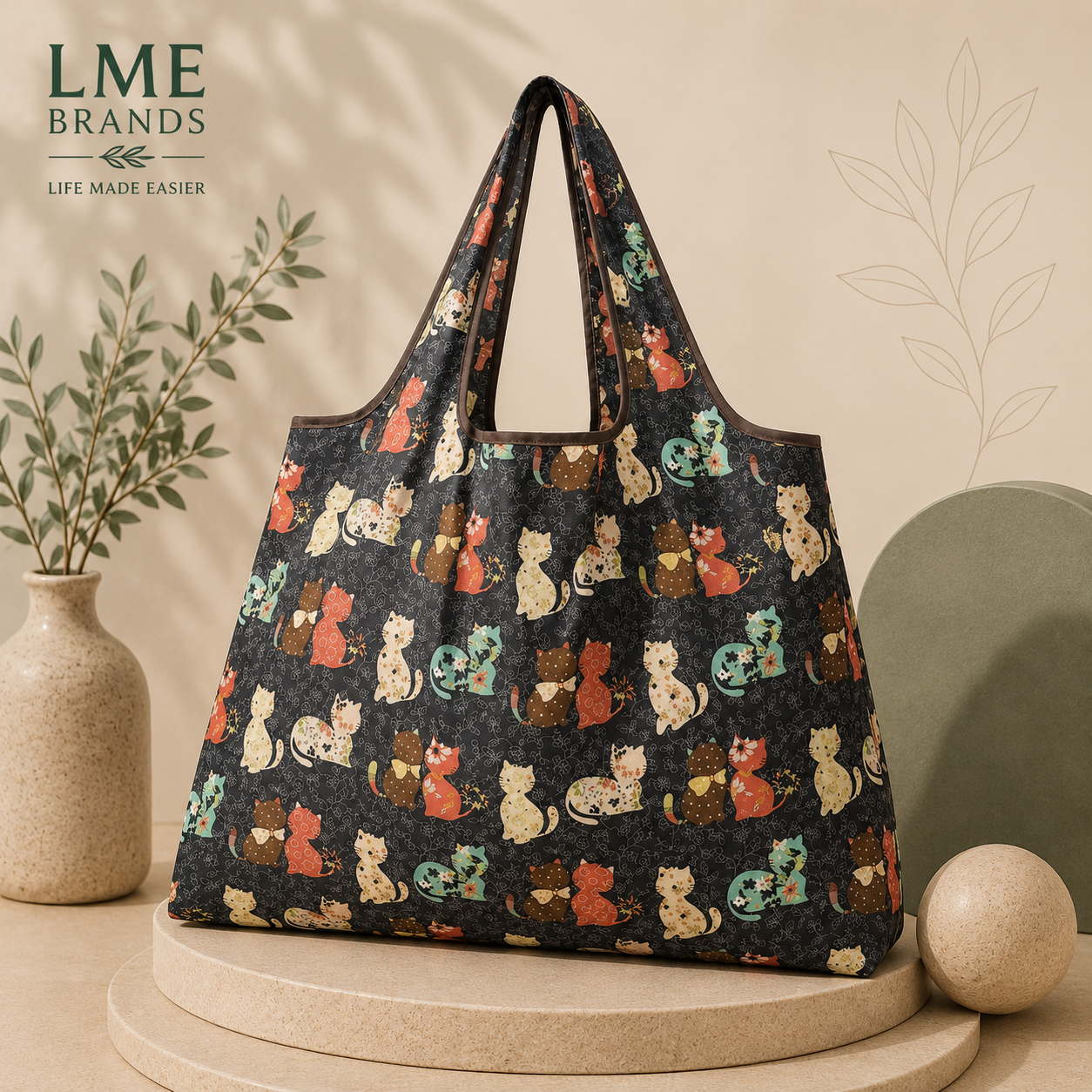 Reusable Foldable Shopper Water-Resistant Tote