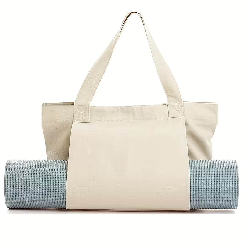 Canvas Yoga Mat Tote Bag + Zippered Organizer Bundle — Studio to Street Carry-All & Active Lifestyle Bag