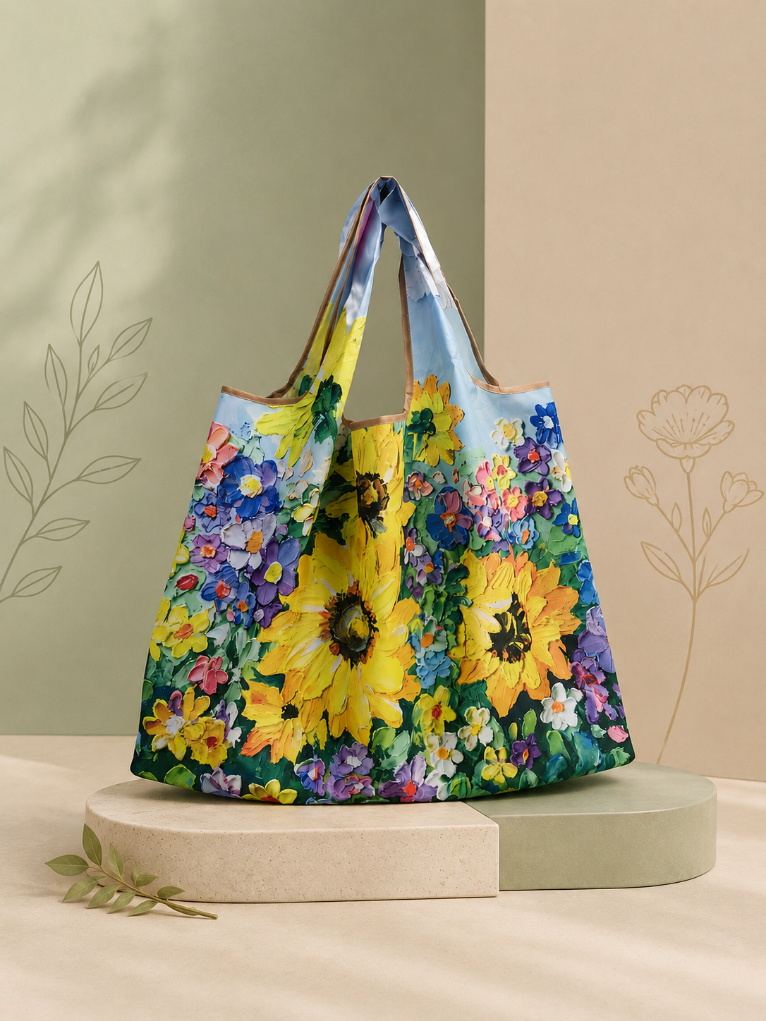 Reusable Foldable Shopper Water-Resistant Tote
