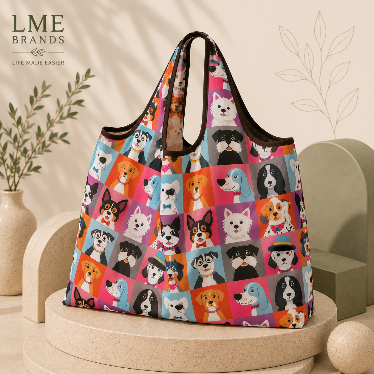 Reusable Foldable Shopper Water-Resistant Tote