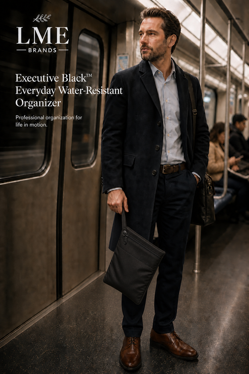 Executive Black Everyday Water-Resistant Organizer | Wet & Dry Bags