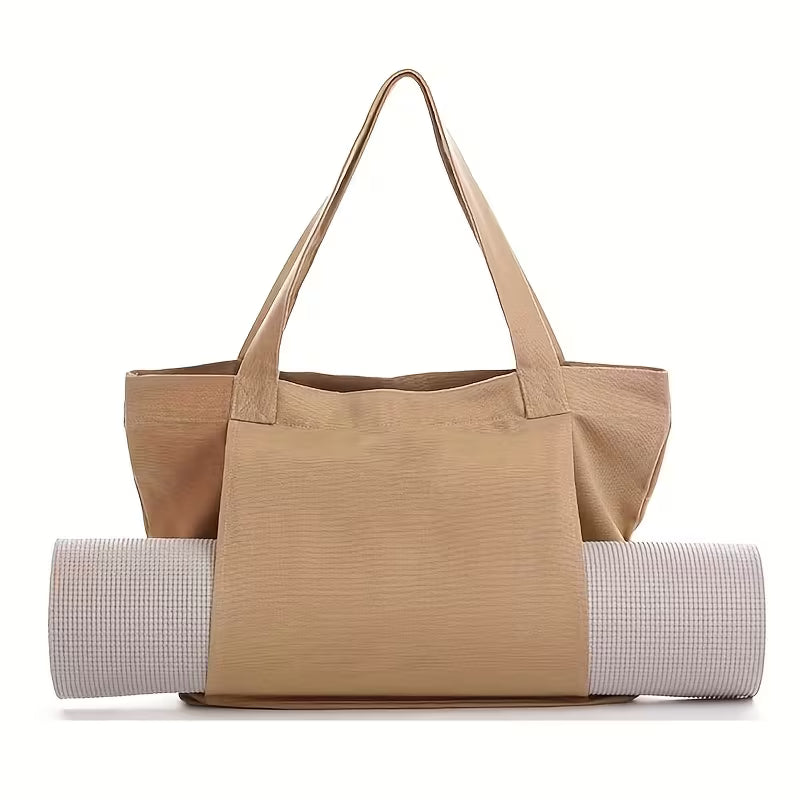 Canvas Yoga Mat Tote Bag + Zippered Organizer Bundle — Studio to Street Carry-All & Active Lifestyle Bag
