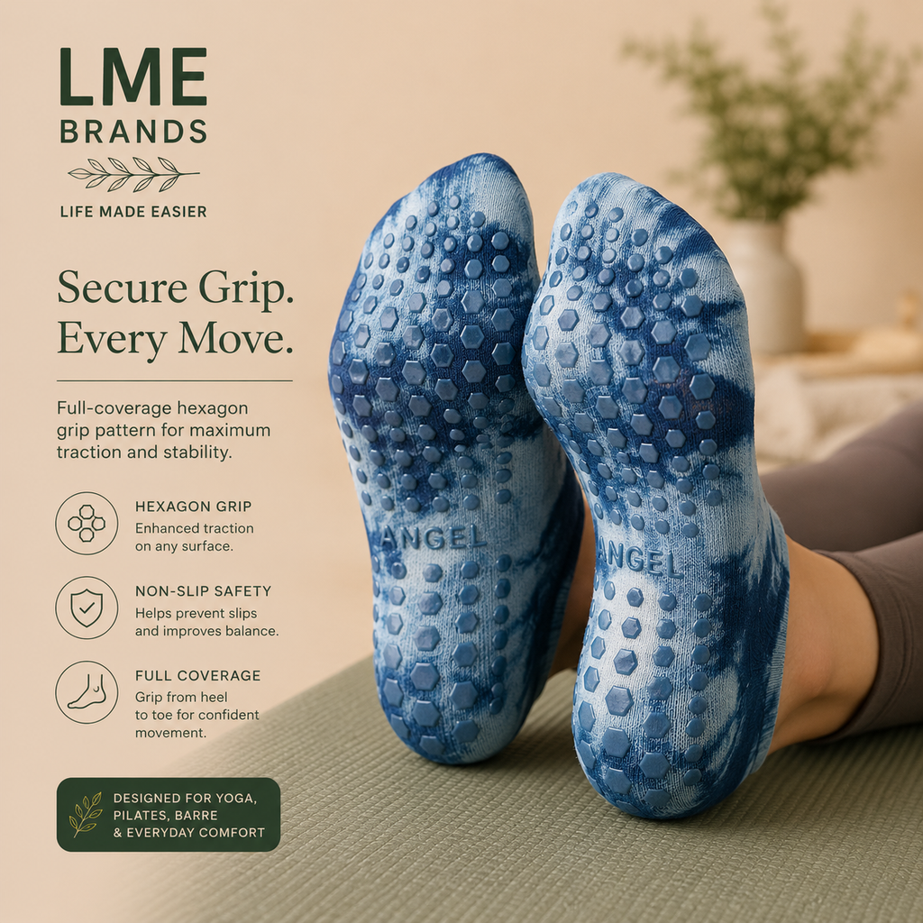 Tie Dye Casual Gripper Socks - 2 Pack + Bonus Cooling Towel