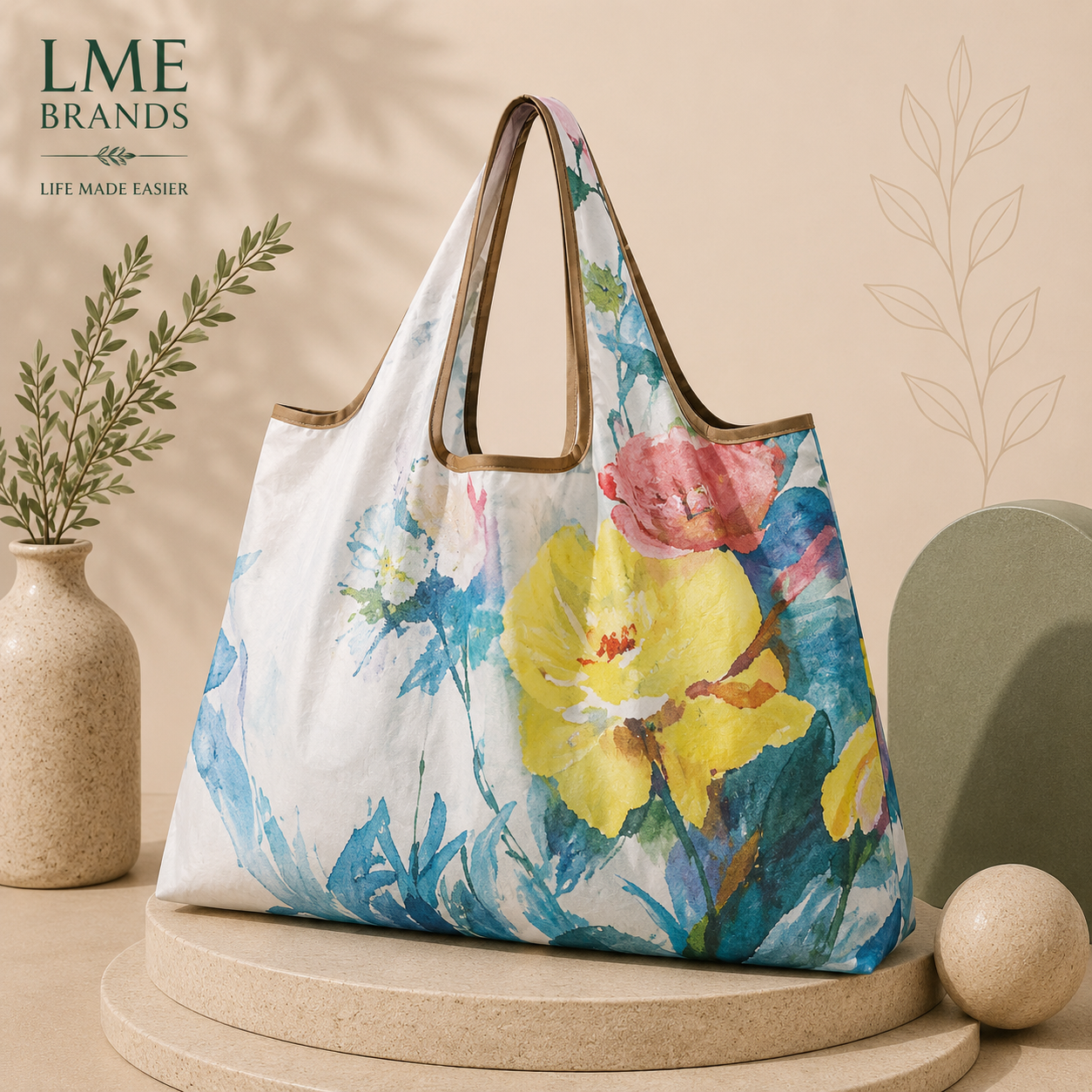 Reusable Foldable Shopper Water-Resistant Tote