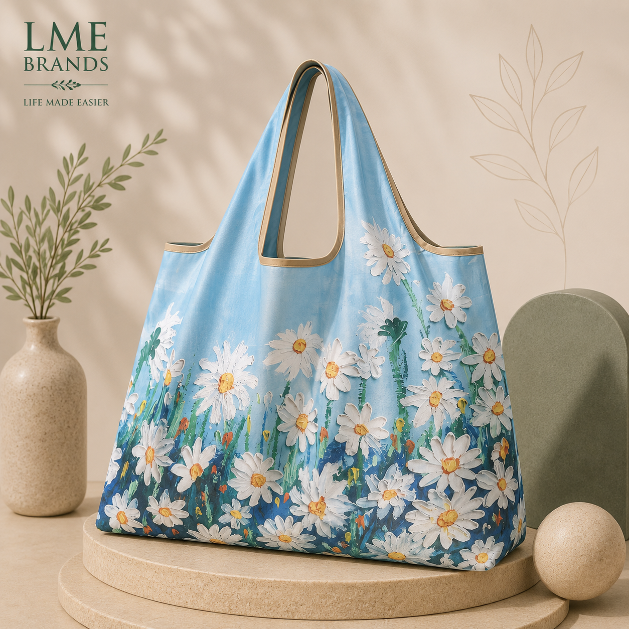 Reusable Foldable Shopper Water-Resistant Tote