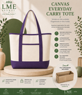 Canvas Everyday Carry Tote Bag + Zippered Organizer Bundle — Work to Studio Carry-All & Active Lifestyle Bag