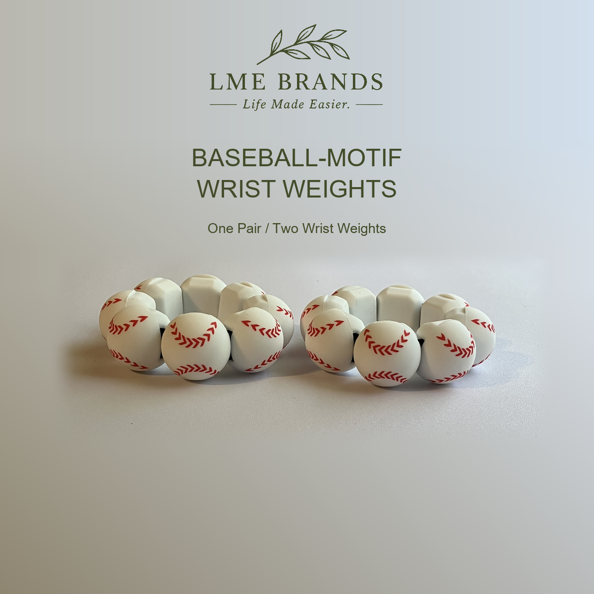 Sports-Motif Novelty Weighted Wrist Bands — Approx. 6 oz Each, Stretch-Fit Pair
