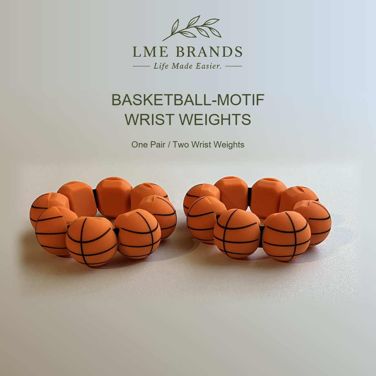Sports-Motif Novelty Weighted Wrist Bands — Approx. 6 oz Each, Stretch-Fit Pair