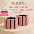 Pink Adjustable Wrist & Ankle Weights 2-Piece Pair + 5-Level Resistance Band Set, Bonus Cooling Towel