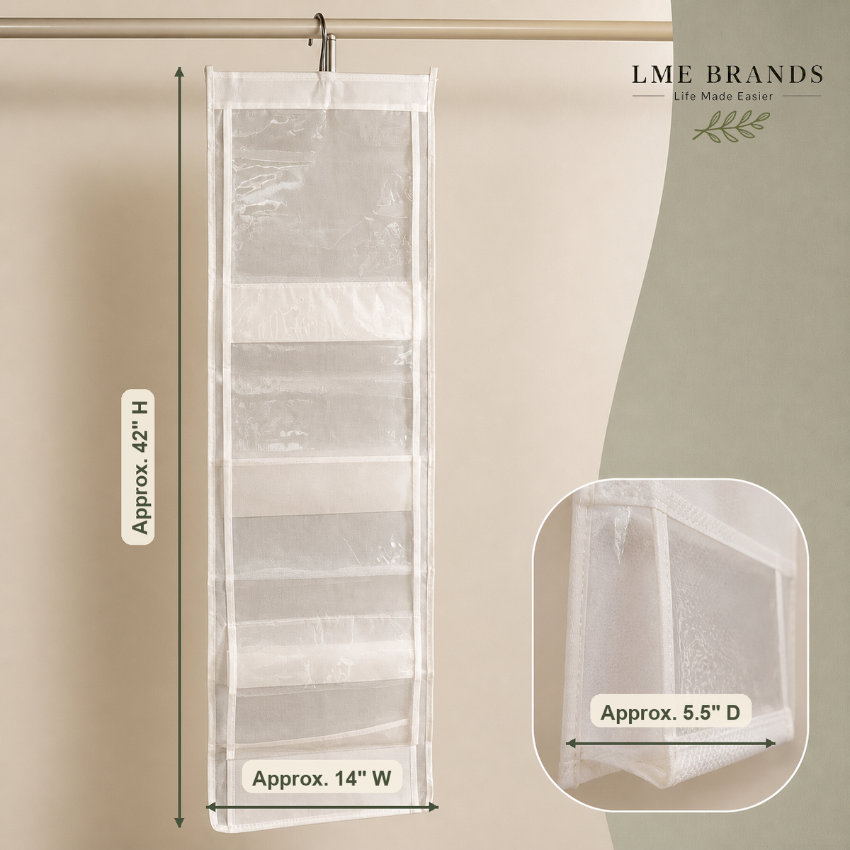 2-Piece Foldable Hanging Closet Storage & Handbag Organizer