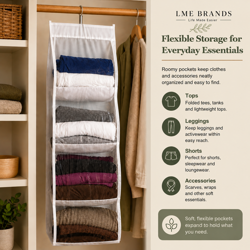 2-Piece Foldable Hanging Closet Storage & Handbag Organizer