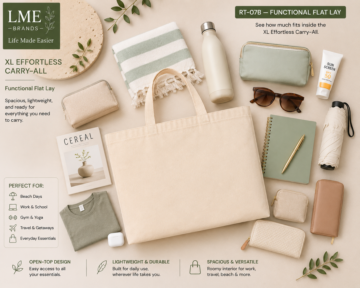 XL Effortless Carry-All | Oversized Everyday Canvas Tote