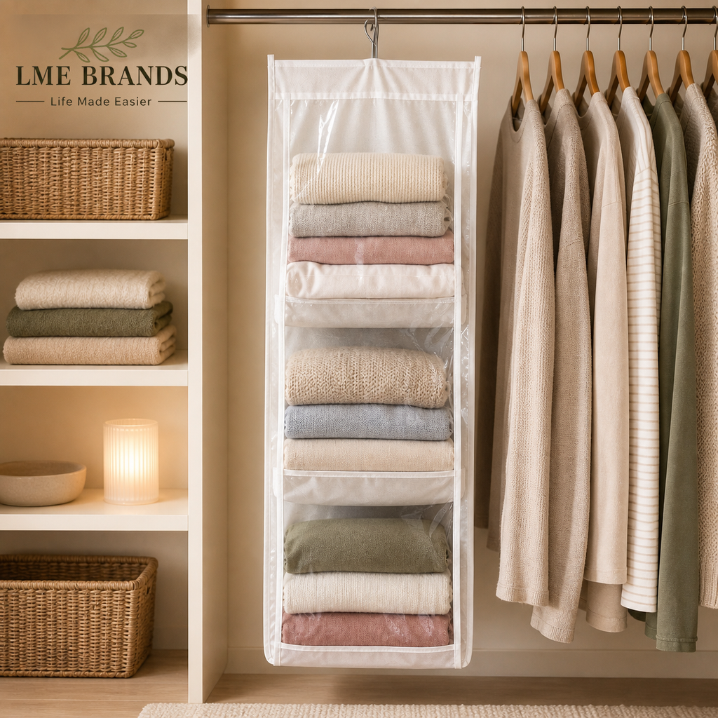 2-Piece Foldable Hanging Closet Storage & Handbag Organizer