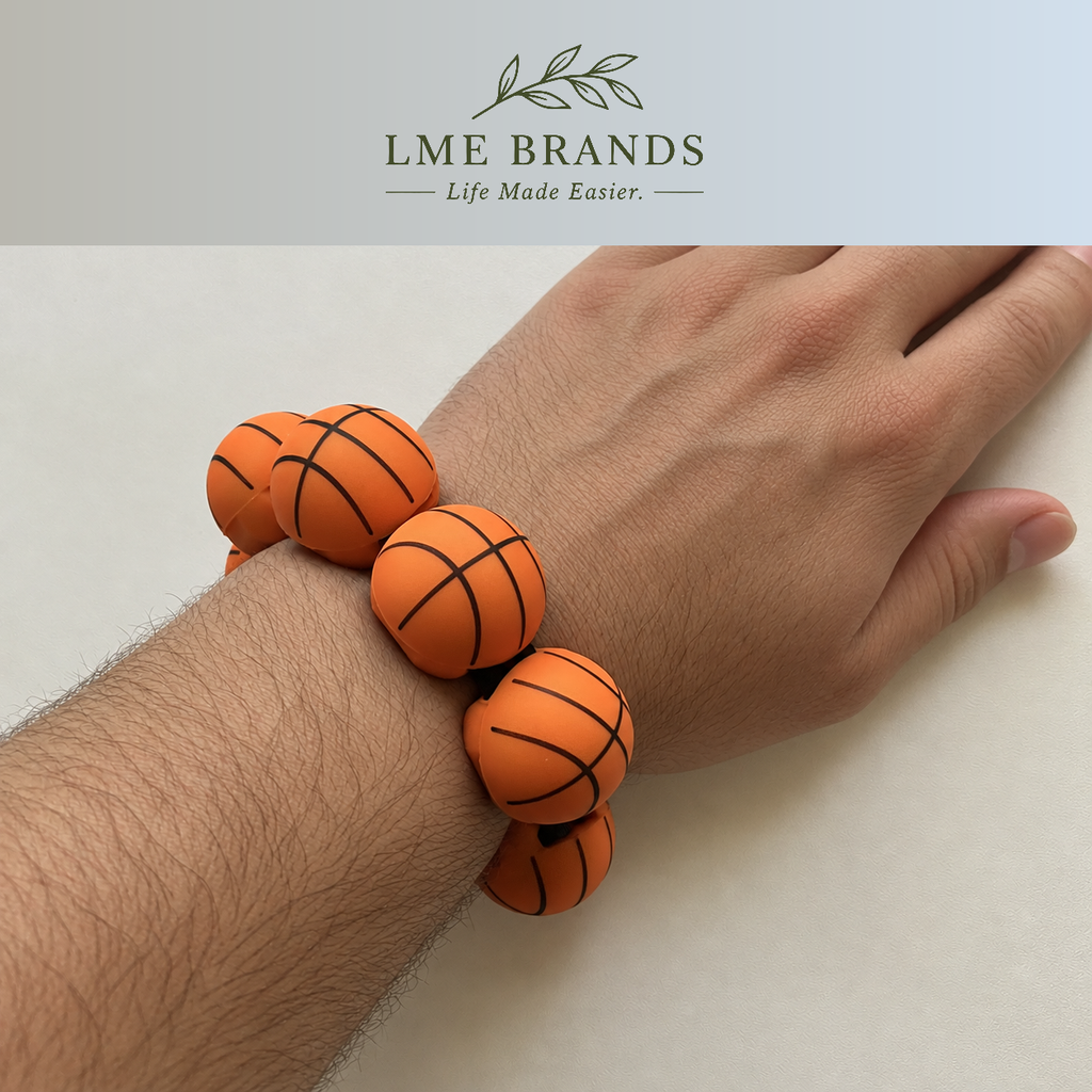 Sports-Motif Novelty Weighted Wrist Bands — Approx. 6 oz Each, Stretch-Fit Pair