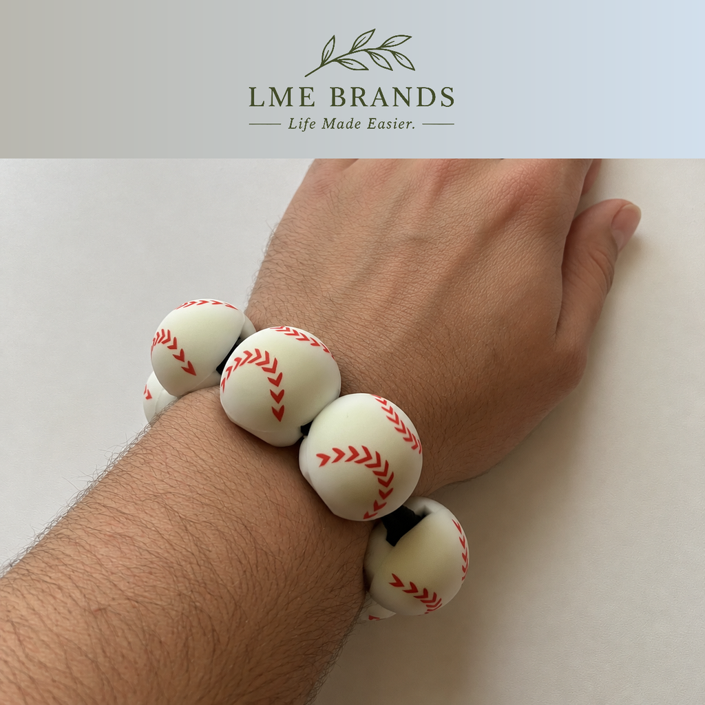 Sports-Motif Novelty Weighted Wrist Bands — Approx. 6 oz Each, Stretch-Fit Pair