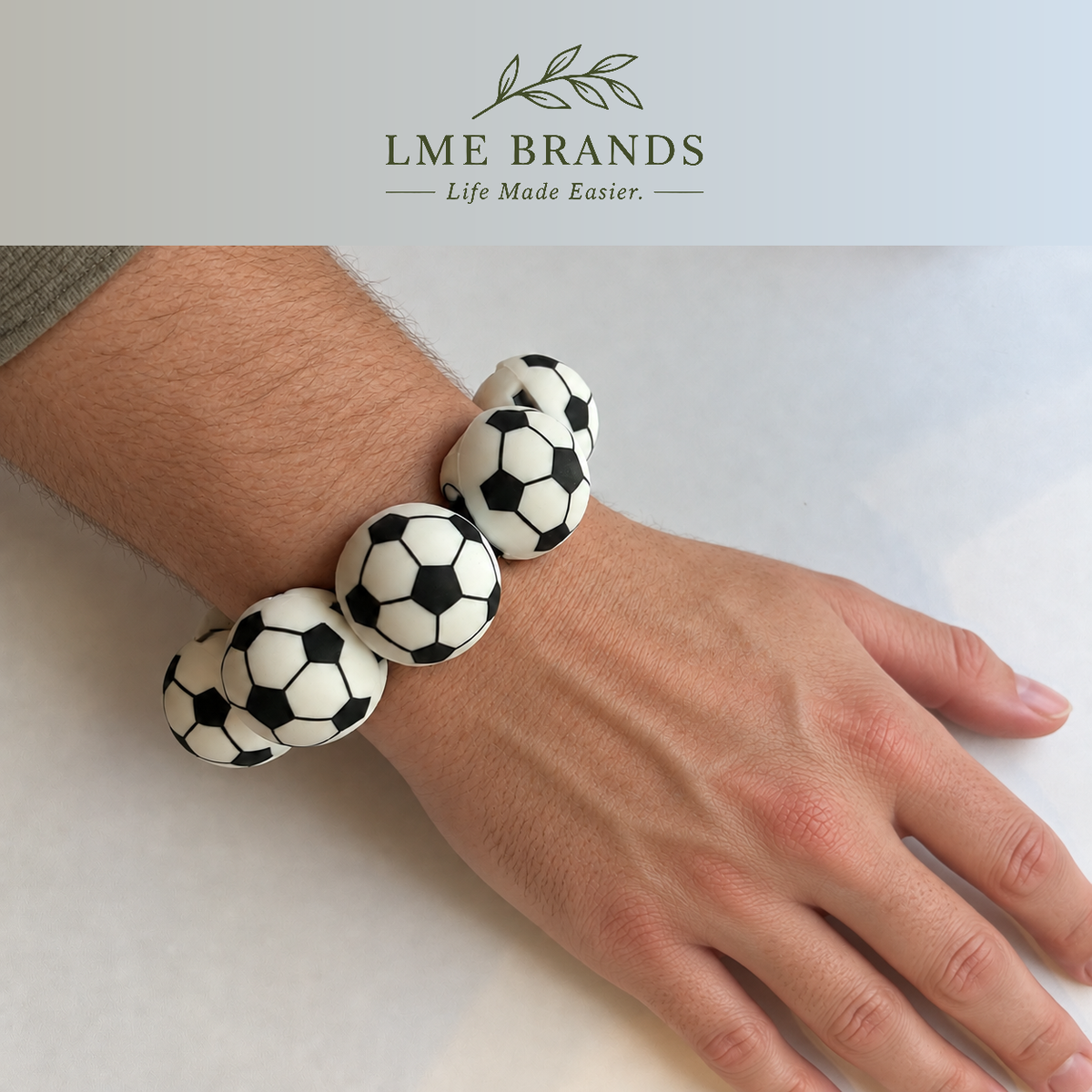 Sports-Motif Novelty Weighted Wrist Bands — Approx. 6 oz Each, Stretch-Fit Pair