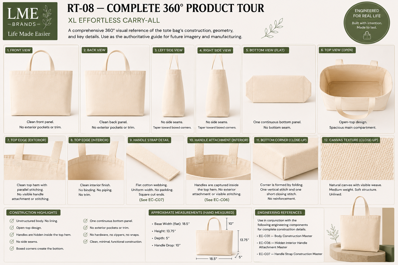 XL Effortless Carry-All | Oversized Everyday Canvas Tote