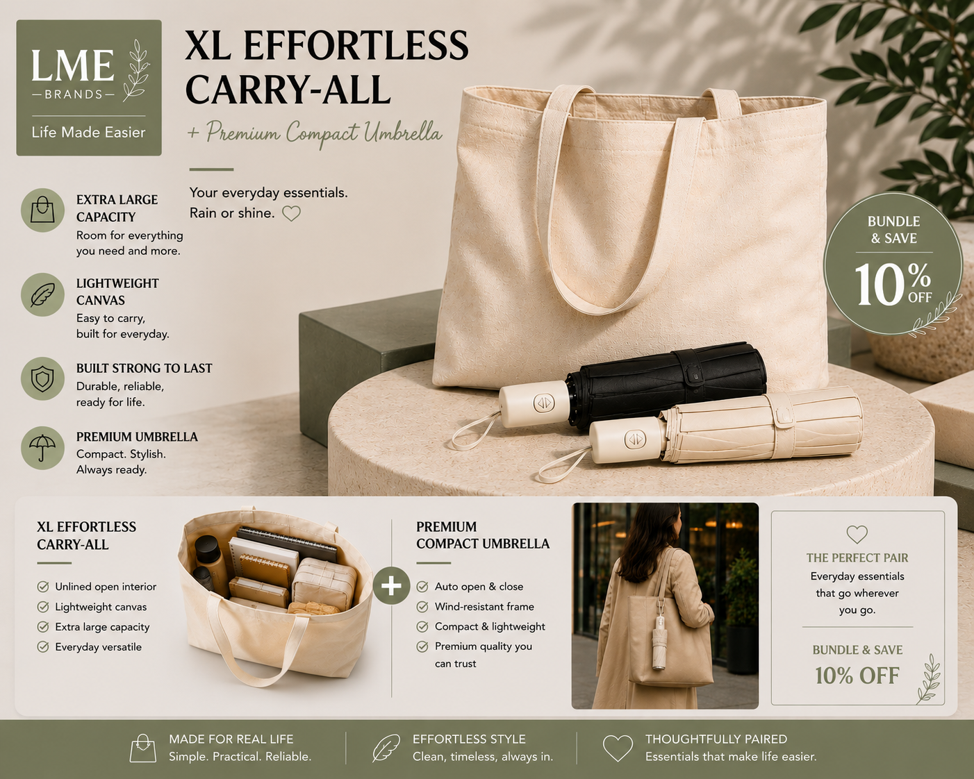 XL Effortless Carry-All | Oversized Everyday Canvas Tote