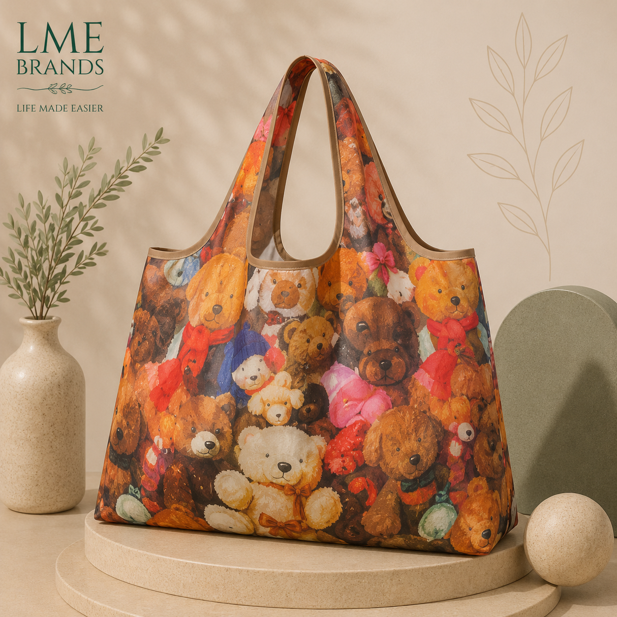 Reusable Foldable Shopper Water-Resistant Tote