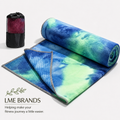 Tie-Dye Hot Yoga Mat Towel with Grip Dots — 72 × 25 Inch