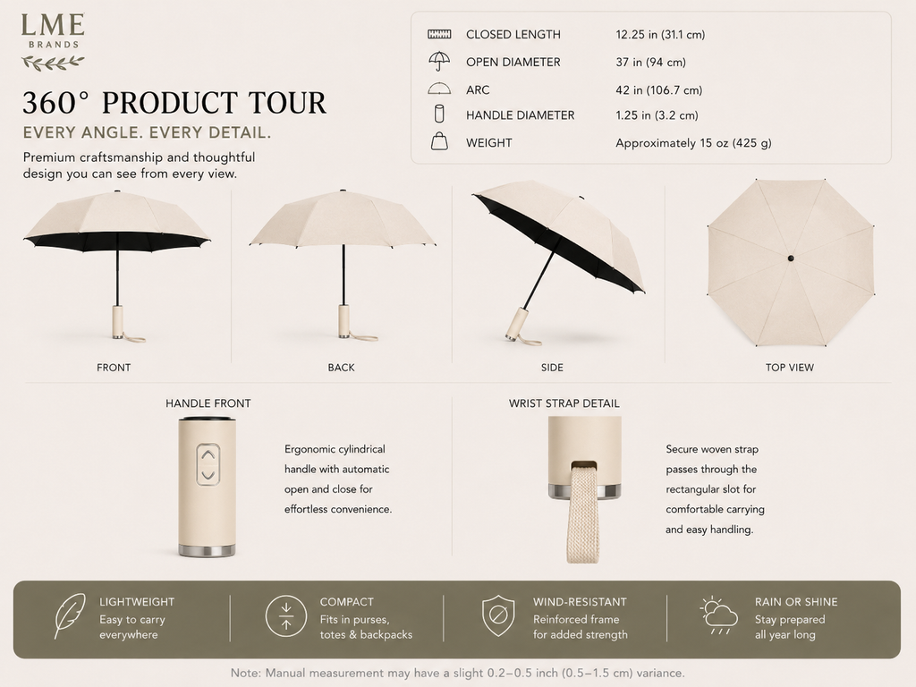 Everyday Carry Umbrella, Premium Folding Automatic